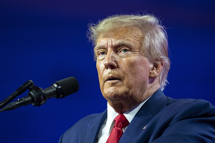 Former President Donald Trump speaks at the Conservative Political Action Conference, CPAC 2023, March 4, 2023, at National Harbor in Oxon Hill, Md. (Alex Brandon/AP, File)