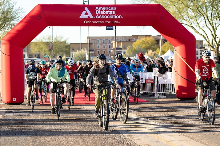 More than $580,000 was raised in the Tour de Cure on Saturday in Goodyear. Cyclists could ride for 5.6 miles, 23 miles or 56 miles on a loop that began and ended at Goodyear Ballpark. (American Diabetes Association/Courtesy)