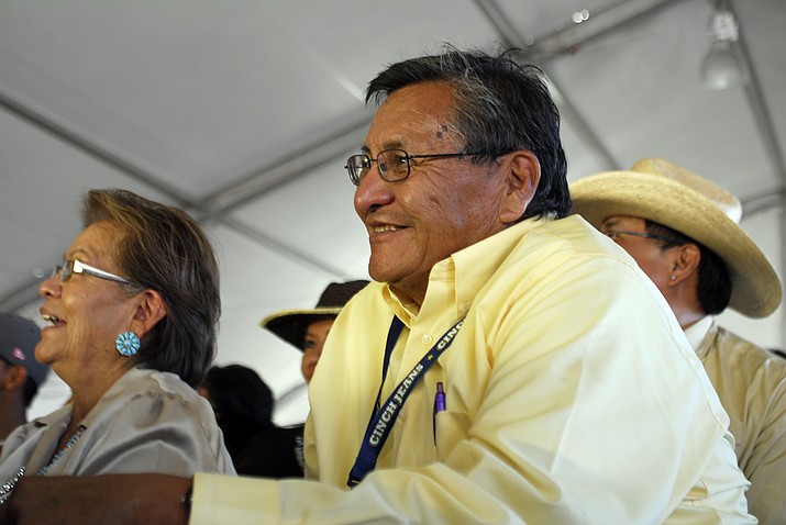Ben Shelly sits among a crowd awaiting results of the Miss Navajo Nation pageant in Window Rock, Ariz., on Sept. 11, 2010. Shelly, the former Navajo Nation President, died Wednesday, March 22, 2023, in New Mexico after a long illness, family spokesman Deswood Tome said.(Felicia Fonseca/AP)