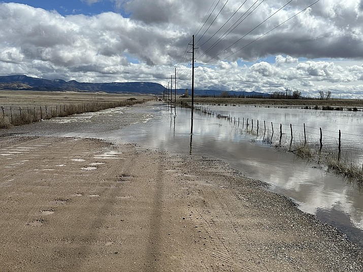 The Town of Chino Valley has closed East Perkinsville Road as of Thursday, March 23, 2023, due to floods from recent storms. (Town of Chino Valley/Courtesy)
