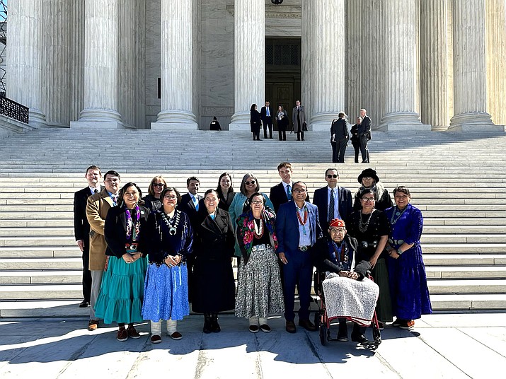Navajo Nation leadership, officials, and legal counsel outside of the U.S. Supreme Court prior to the oral arguments in Washington D.C. March 20. (Photo/Navajo Nation Council)