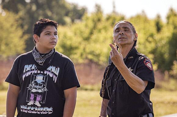 Lane Factor as Cheese and Zahn McClarnon as Big in  Reservation Dogs “Come and Get Your Love” Episode 5 (Airs August 30)  (Shane Brown/FX Networks via Gaylord News)
