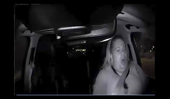 This March 18, 2018, file photo from video from a mounted camera provided by the Tempe Police Department shows an interior view moments before an Uber SUV fatally struck a woman in Tempe, Ariz., in what was the first death involving a fully autonomous vehicle. Rafaela Vasquez, the backup Uber driver in the vehicle in question, has pleaded not guilty to a negligent homicide charge in the 2018 crash that killed 49-year-old Elaine Herzberg. Vasquez's trial is scheduled to begin on June 26, 2023. (Tempe Police Department via AP, File)