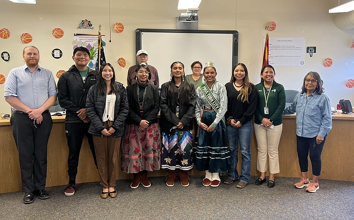 Tuba City High School students impressed the governing board April 12 with presentation on their experience attending The NNAFIS Conference in Washington D.C. in March. (Photo/TCUSD)