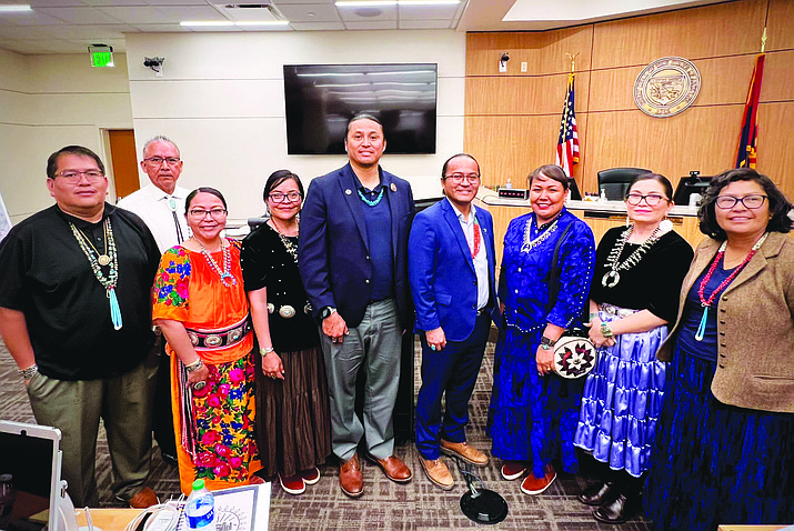 Navajo Nation President Buu Nygren, Speaker Crystalyne Curley, Navajo Nation Attorney General Ethel Branch and several members of the 25th Navajo Nation Council were present to offer their support for the Navajo Nation’s water claims to the Little Colorado River. (Photo/NNC)