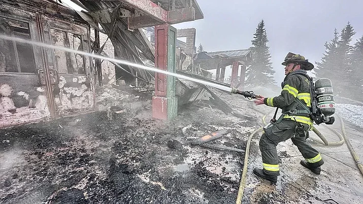 Olympic National Park’s Hurricane Ridge Day Lodge was a complete loss following a fire in the early morning hours of May 7. (Photo/NPS)