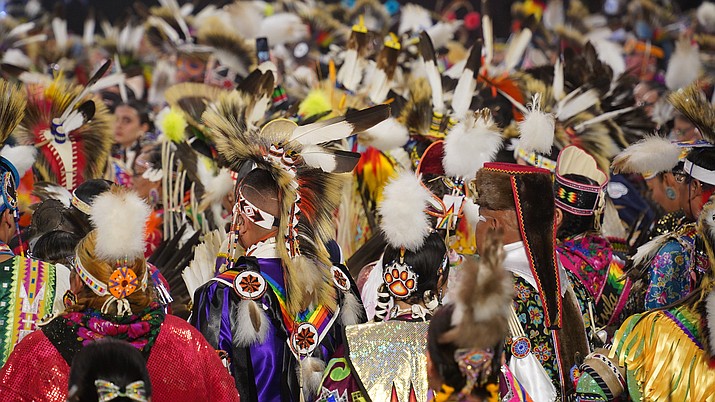 Grand Entry at the 40th Annual Gathering of Nations Powwow at the Tingley Coliseum in Albuquerque, New Mexico April 29. (Photo by Darren Thompson).