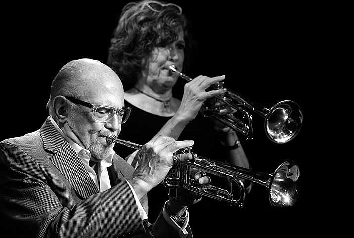 Trumpeters Mike Vax and Louise Baranger will perform with the Prescott Jazz Summit All-Star Combo at the Elks Performing Arts Center, Saturday, May 13, 2023. (Prescott Jazz Summit/Courtesy photo)