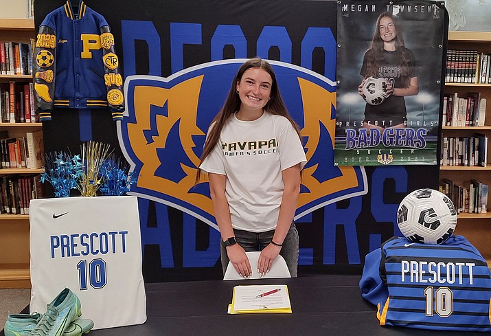 Prescott High School multi-sport athlete Megan Townsend signed with Yavapai College on Thursday, May 11, 2023, to continue her soccer career. (Thomas Staples/Courier)