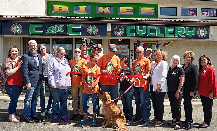 C&C Cyclery celebrated its grand opening at 8500 E. Highway 69 in Prescott Valley with a ribbon cutting Friday, May 5, 2023. (Prescott Valley Chamber of Commerce/Courtesy)