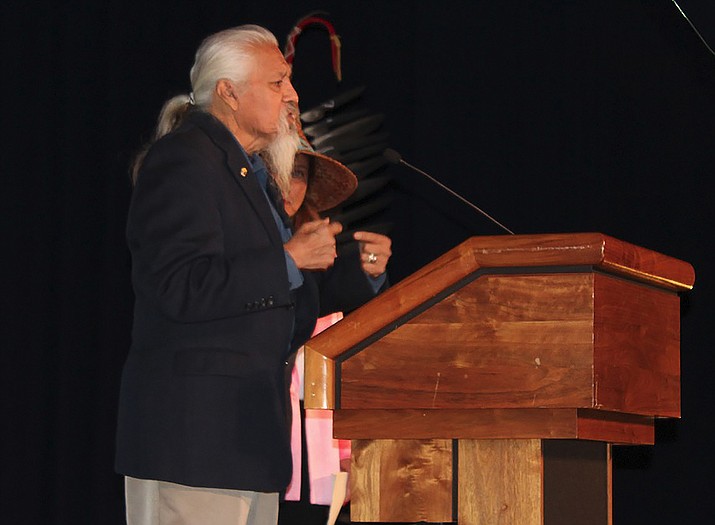 Joe Garcia offers a prayer in February. Garcia, the former NCAI president, has died at the age of 70. (Courtesy photo)