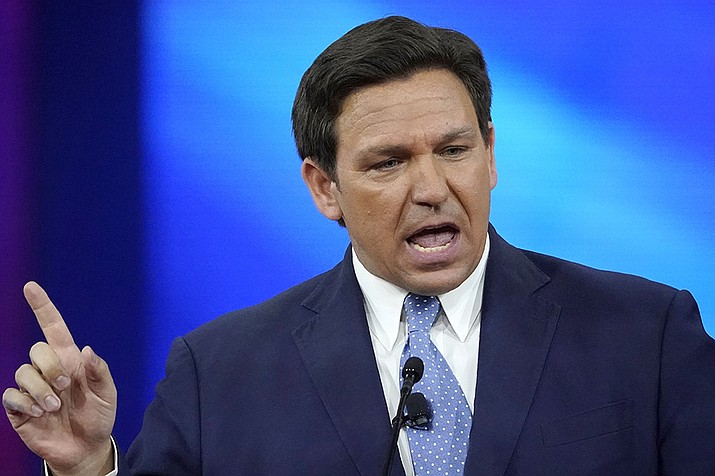 Florida Gov. Ron DeSantis speaks at the Conservative Political Action Conference (CPAC), Feb. 24, 2022, in Orlando, Fla. DeSantis has filed a declaration of candidacy for president, entering the 2024 race as Donald Trump's top GOP rival (John Raoux, AP File)