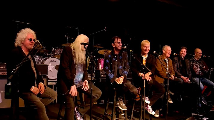 Ringo Starr, third from left, holds court with His All-Starr Band at a recent event. The group will be performing at 7 p.m. Tuesday, May 30, 2023, at the Findlay Toyota Center, 3201 N. Main St., Prescott Valley. (Ringo Starr/Courtesy photo)