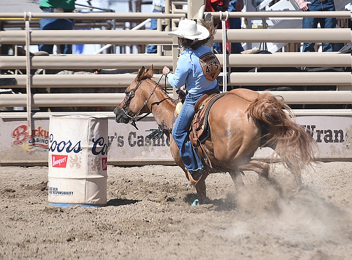 Barrel Race at the Prescott Frontier Days Rodeo on Saturday July 2, 2022. (Jesse Bertel/Courier, file)