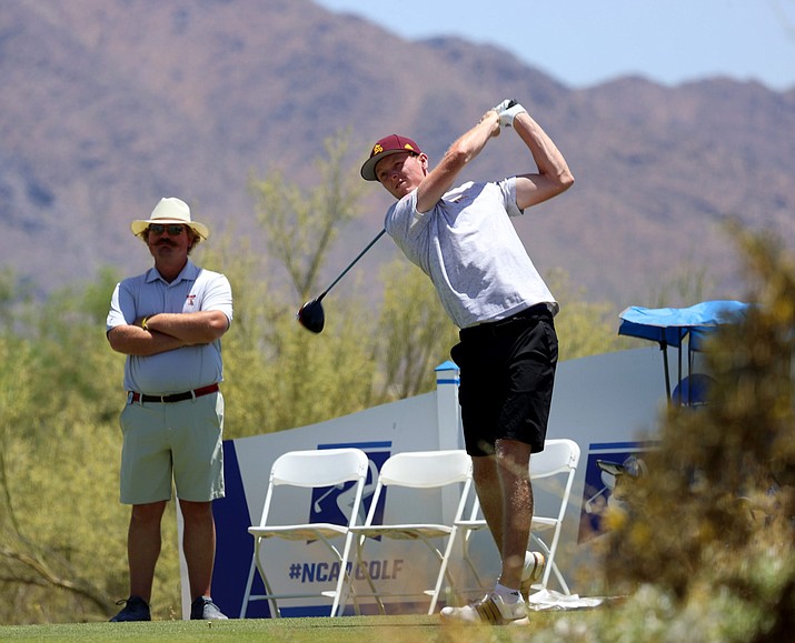 ASU senior Ryggs Johnston finished strong Monday with a 2-under-par 68 during the fourth round of the NCAA Division I Men’s Championship at Grayhawk Golf Club. (Taylyn Hadley/Cronkite News)