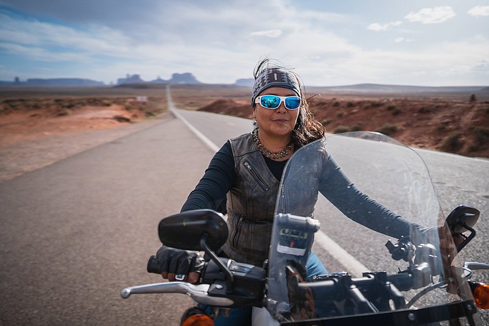 Geri Hongeva is an avid motorcycle rider and wants to share the experience with others through her business, Native Moto Tours. The company would provide motorcycle tours across the Navajo Nation and Arizona. (Photo/Stacy Thacker)