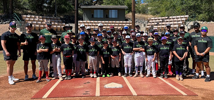 The new Yavapai College baseball team and its coaches hosted a youth camp for local baseball players aged 8 to 14. Local kids from the Prescott area showed up to play with college players and coaches at Roughrider Park. They improved their baseball skills while learning what it takes to be a Roughrider! (Kimberly Sapko/Courtesy)