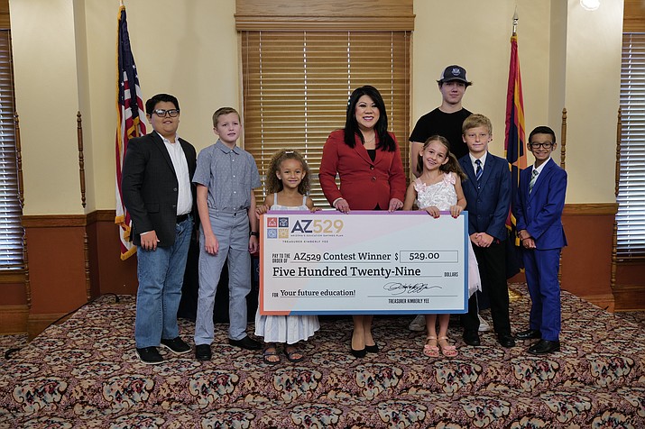 Richards was among 10 winners honored during a ceremony at the state capitol July 27. He was awarded $529 towards an Education Savings Account.  (Photo/Arizona State Treasurer)