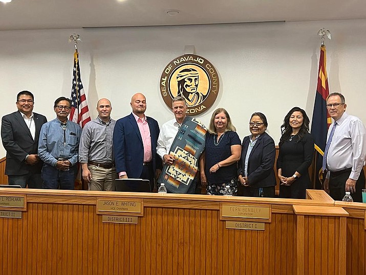 Navajo County Manager Glenn Kephart was honored be fellow staff members after announcing his retirement. (Photo/Navajo County)