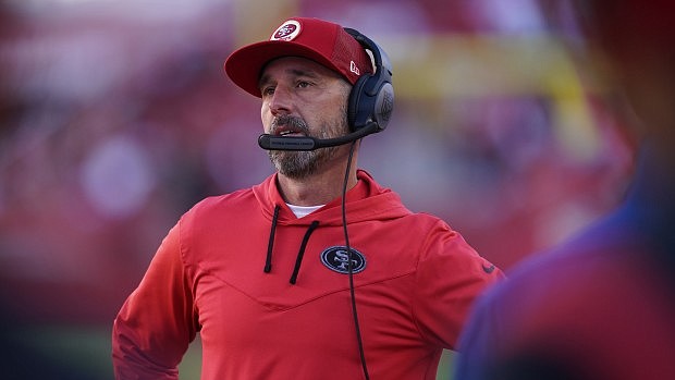 49ers coach Kyle Shanahan says he has 'beef' about his hats