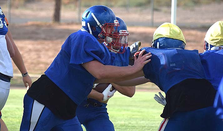 Prestyn Stratford is a Camp Verde senior and important leveler on the defensive line for the varsity football team. (All photos by Paige Daniels)