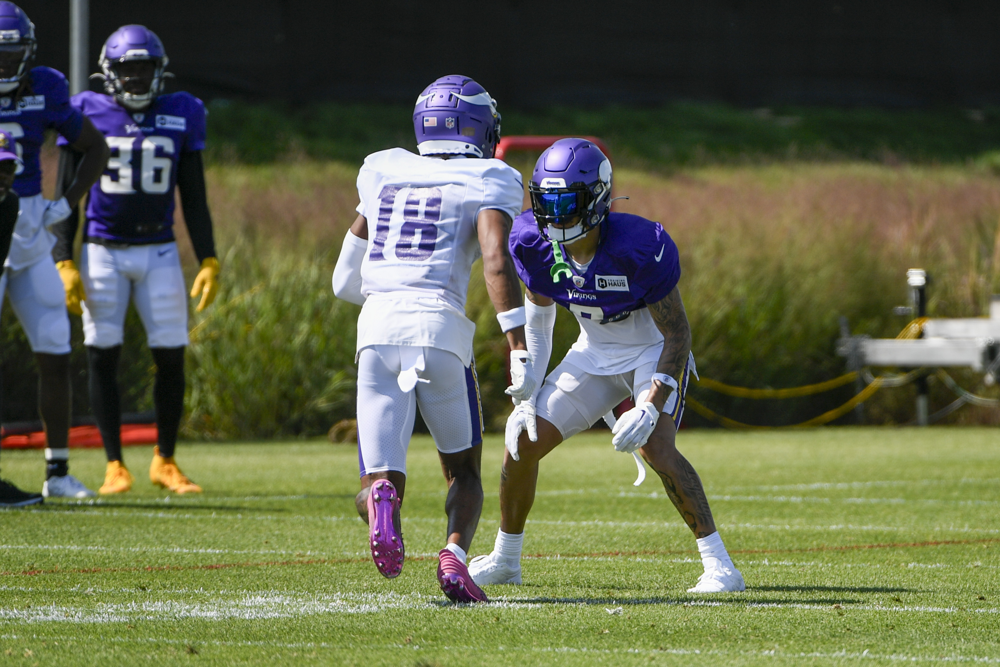 Byron Murphy making plays for Vikings in joint practices with Cardinals ...