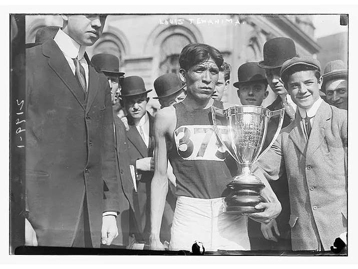Louis Tewanima after winning New York City’s 12-mile modified marathon, May 6, 1911. (Photo/Library of Congress)
