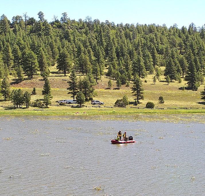 Coconino County Sheriff's Office continue to search for the body of a 25-year-old man who drown Sept. 4 in Upper Lake Mary. (Photo/CCSO)