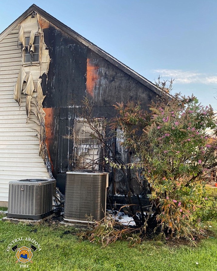 On Friday, Sept. 8, 2023, Central Arizona Fire and Medical Authority and Prescott Fire Department firefighters extinguished a structure fire in the Coyote Springs area of Prescott Valley, saving the interior of the house. (CAFMA/Courtesy)