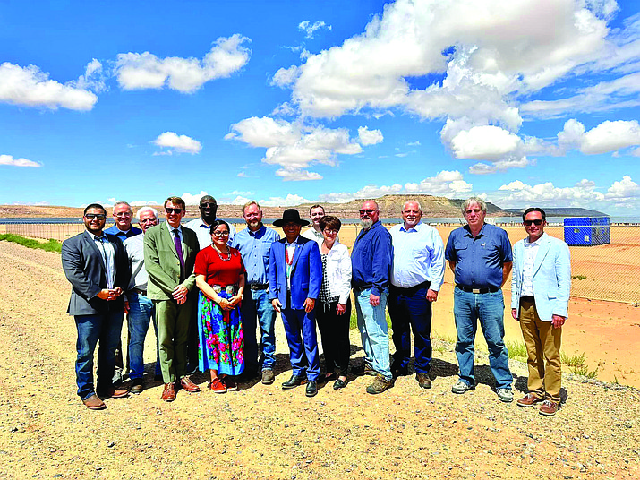 Navajo Nation Buu Nygren joined Navajo Nation Council Resource and Development Chair Brenda Jesus in a ribbon cutting ceremony Aug. 25 to commemorate the commissioning of the Red Mesa Tapaha— Solar Farm. (Photo/Navajo Nation Council)
