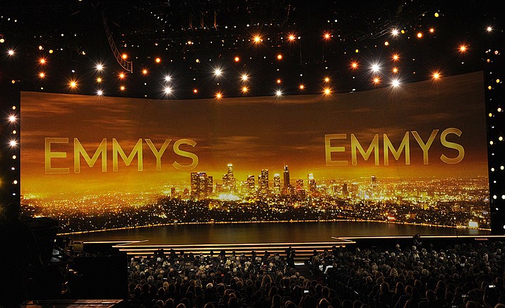 A view of the stage at the Primetime Emmy Awards in Los Angeles, is seen Sept. 22, 2019. (Chris Pizzello/Invision/AP, File)