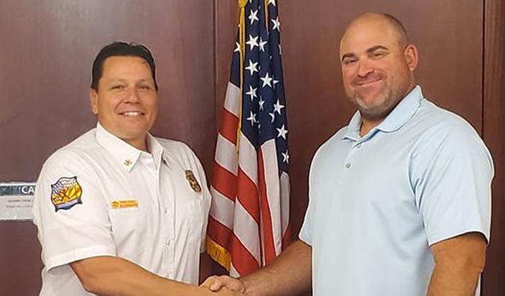 On Sept. 20, 2023, Chairman Joshua Maxwell administered the Oath of Office to new Fire Chief Danny Johnson under a Joint Management Agreement with Verde Valley Fire District. (VVN/Vyto Starinskas)