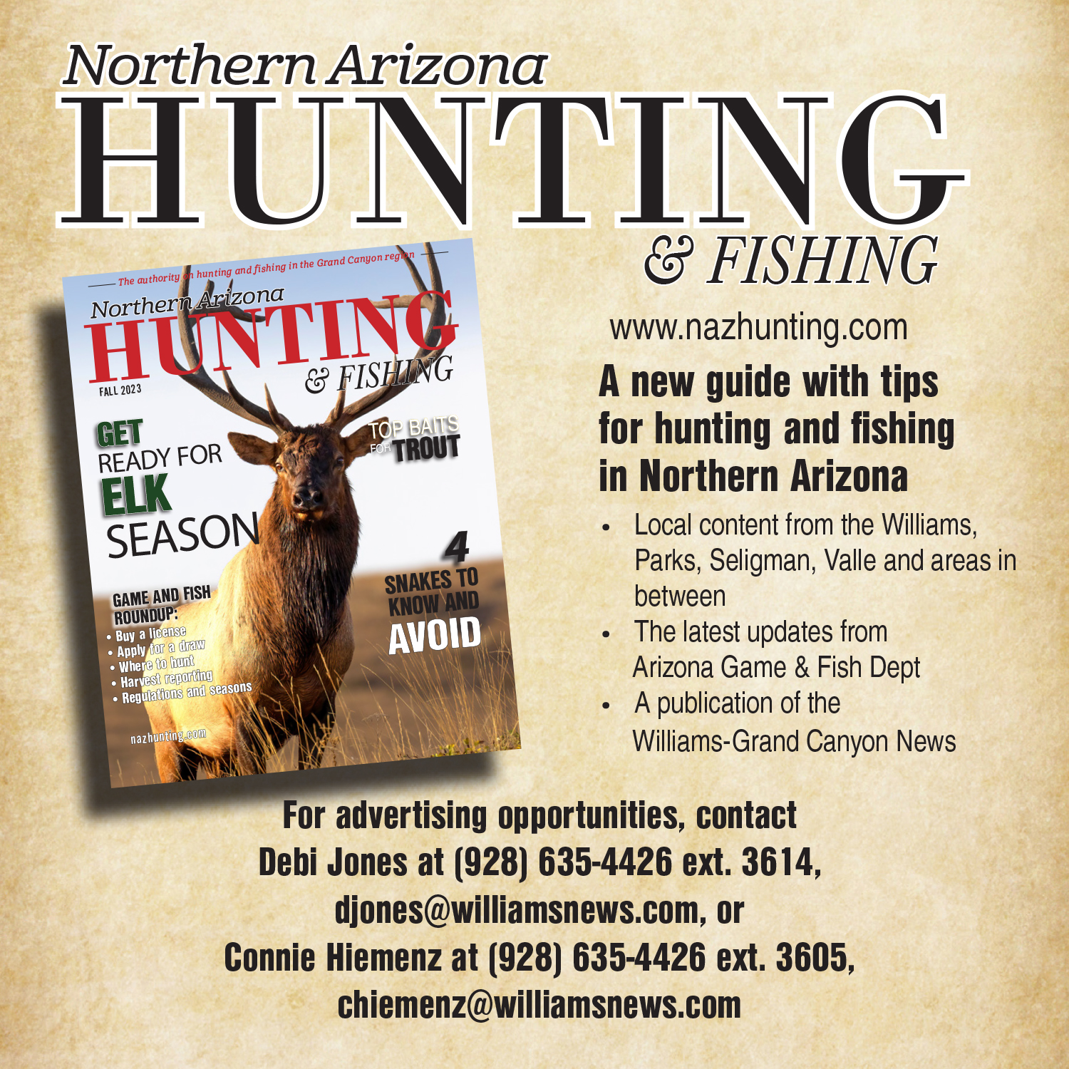 Northern Arizona Hunting & Fishing magazine premier edition out, Williams-Grand Canyon News