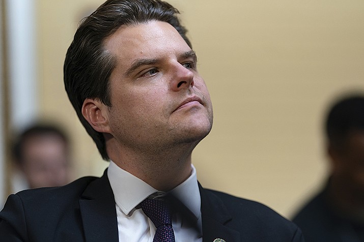 Rep. Matt Gaetz, R-Fla., appears before the House Rules Committee to propose amendments to the Department of Homeland Security Appropriations Bill, at the Capitol in Washington, Friday, Sept. 22, 2023. (J. Scott Applewhite/AP, File)