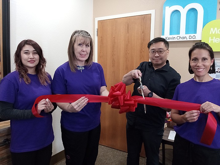 Dr. Kevin Chan and his staff opened their Morris Health Regenesis location at 3196 Windsong Drive, Prescott Valley, in the Windsong Medical Park office complex, with a ribbon-cutting Tuesday, Oct. 10. (Prescott Valley Chamber of Commerce/Courtesy)