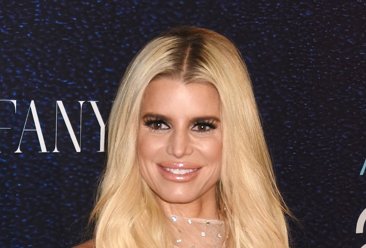 Jessica Simpson Dazzles in Sheer Beaded Dress for Red Carpet Appearance ...