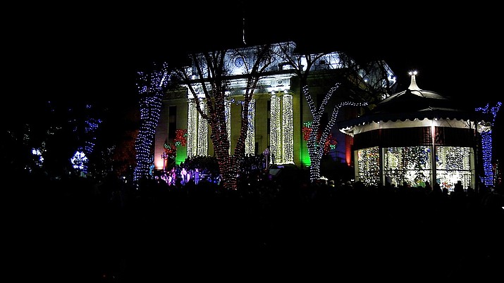 The City of Prescott, in conjunction with the Prescott Chamber of Commerce, celebrated Prescott’s designation as “Arizona’s Christmas City” with the 69th annual Courthouse Lighting on Saturday, Dec. 2, 2023. (Jesse Bertel/Courier)