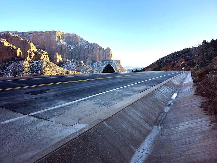 Completed paving work at Kolob Canyons Road in Zion National Park. (Photo/NPS)