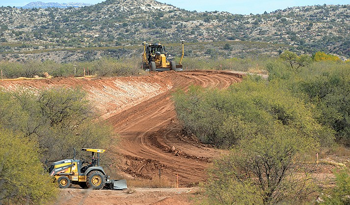 Arizona State Parks has started grading and paving the Tuzigoot River Access Point (the parking lot under the Tuzigoot bridge). (VVN/Vyto Starinskas)