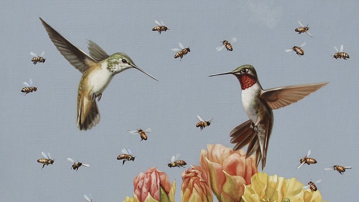 The Birds and the Bees by Jennifer O’Cualain, 14 x 11 oil (Courtesy/ Mountain Trails Gallery)