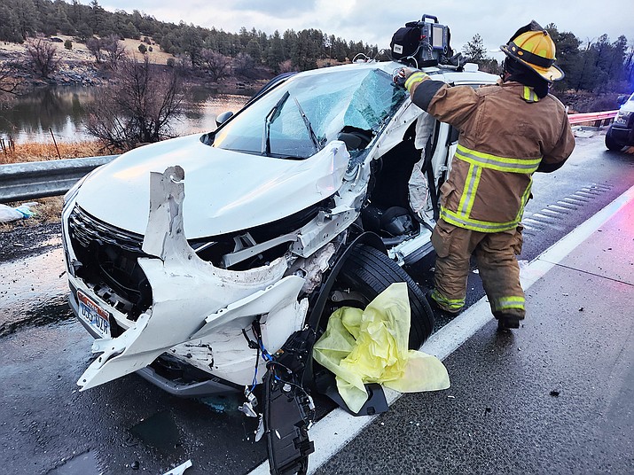 Rain followed by freezing temperatures caused icy roads which resulted in several accidents on I-40 Jan. 25. (Photo/WFD)