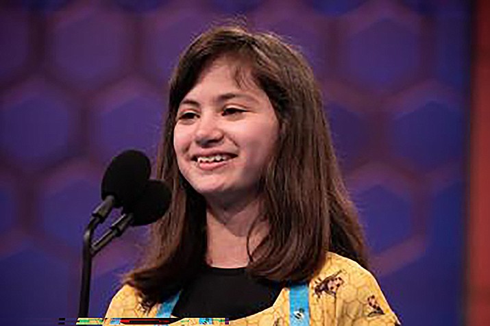 Eighth-grade homeschooler Aliyah Alpert of Prescott won the 78th Yavapai County Spelling Bee competition on Saturday, Feb. 10, 2024, at the Philip England Center for the Arts on the Camp Verde Unified School District campus. It was her fifth victory in the county bee. (Courtesy photo of Aliyah at the Scripps National Spelling Bee in 2022)