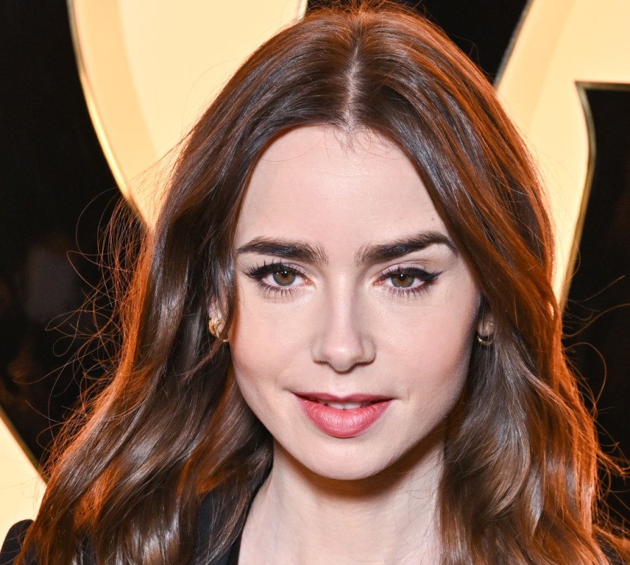 Lily Collins Bares Her Midriff in Low-Rise Floral Pants and Cropped ...