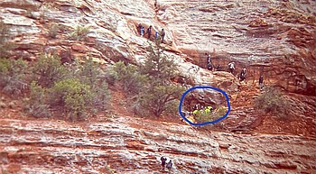 Hiker falls 20 feet off Cathedral Rock photo